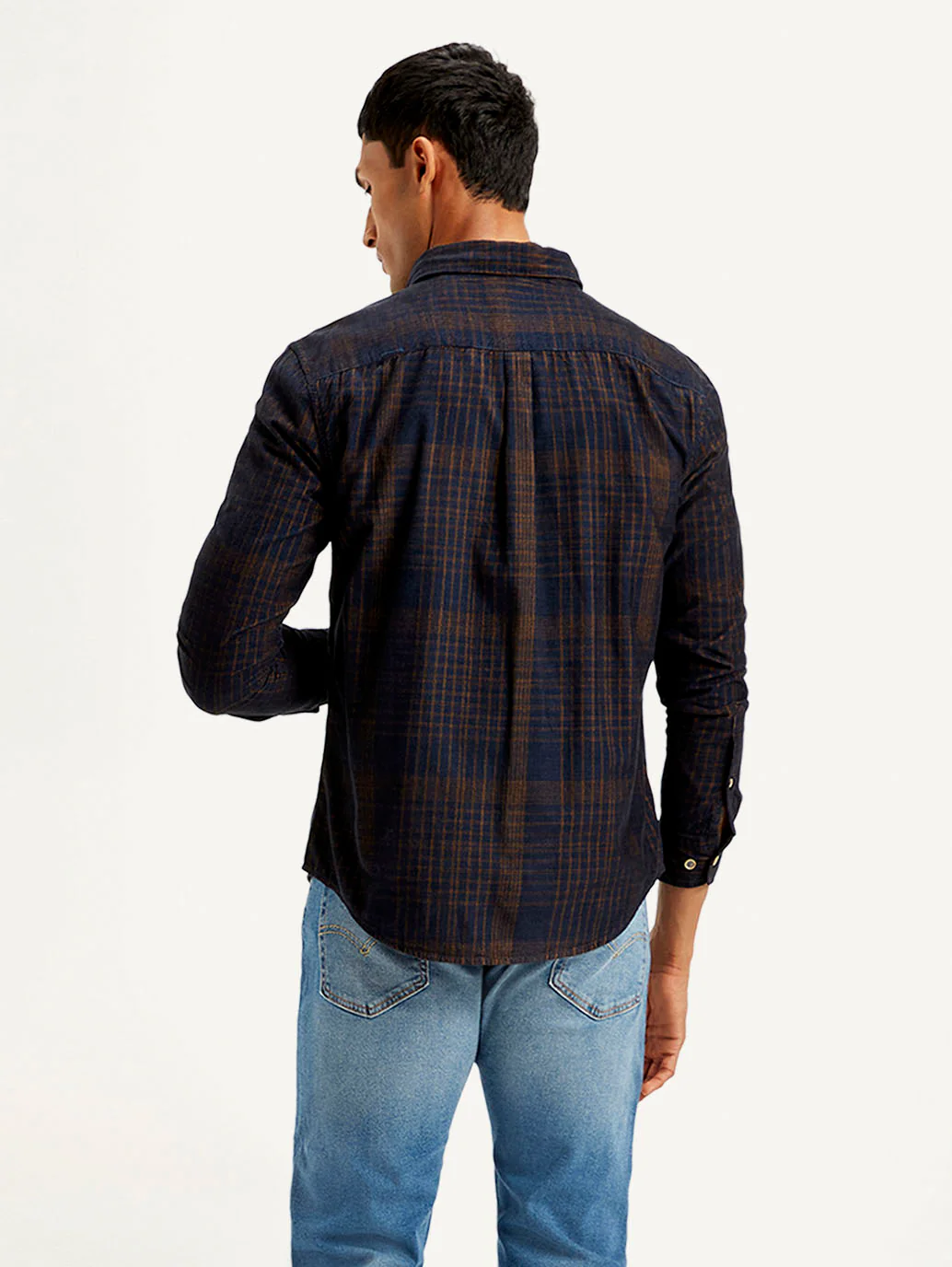 Men's Checkered Slim Fit Corduroy Shirt - Image 3