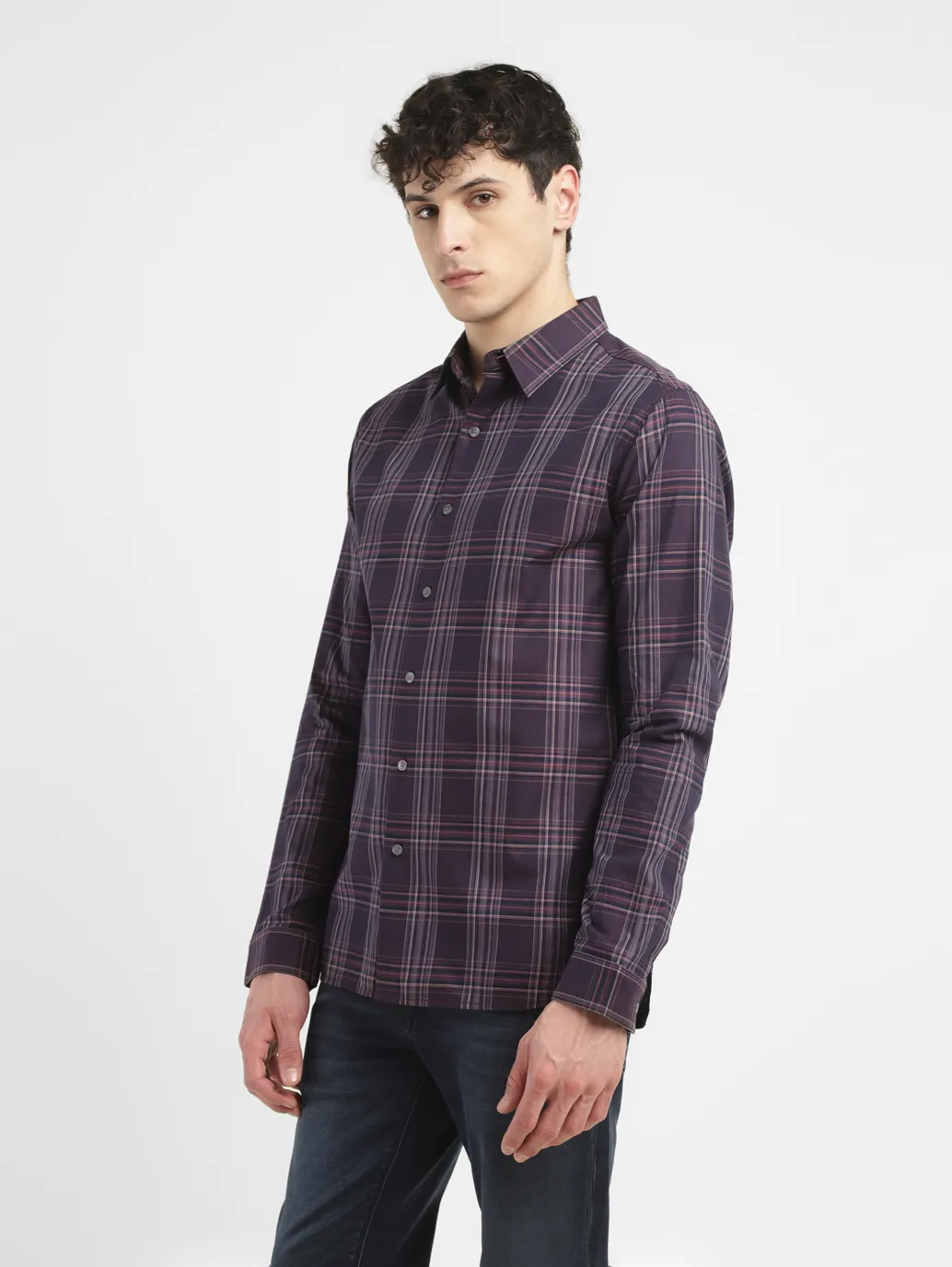 Men's Redloop Checkered Slim Fit Shirt - Image 4