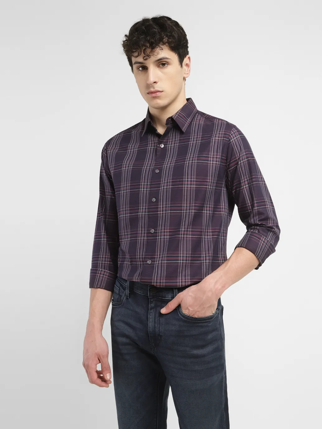 Men's Redloop Checkered Slim Fit Shirt - Image 6