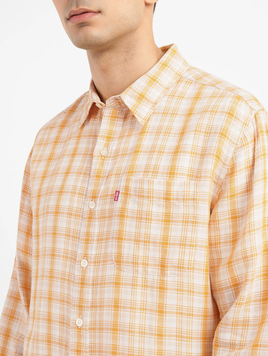 Men's Checkered Slim Fit Linen Shirt - Image 4