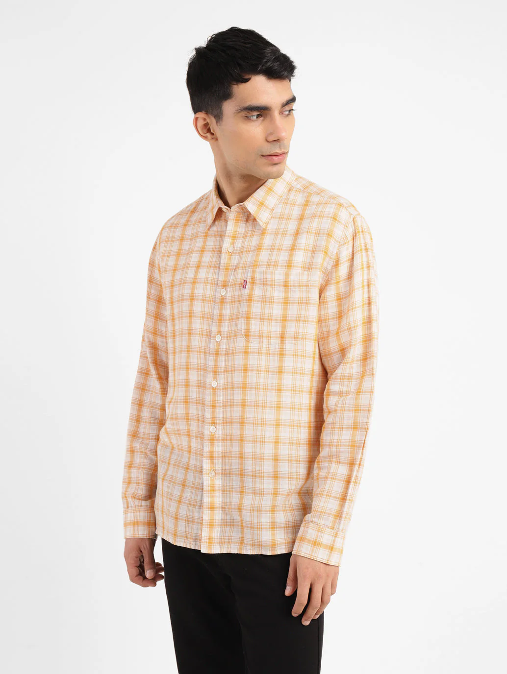 Men's Checkered Slim Fit Linen Shirt - Image 5