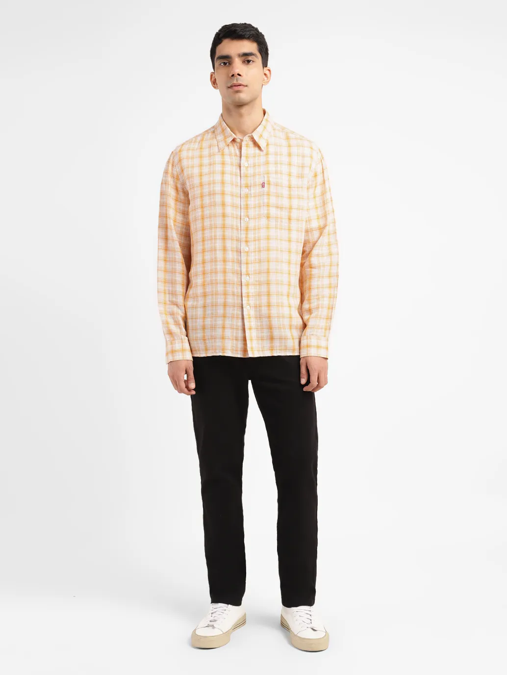 Men's Checkered Slim Fit Linen Shirt - Image 6