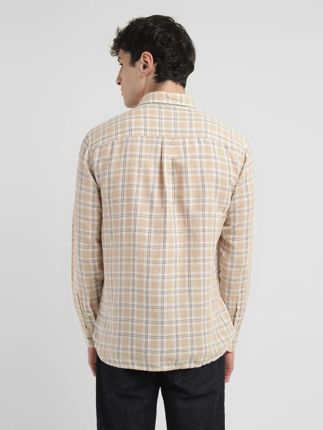 Men's Checkered Slim Fit Linen Shirt - Image 3