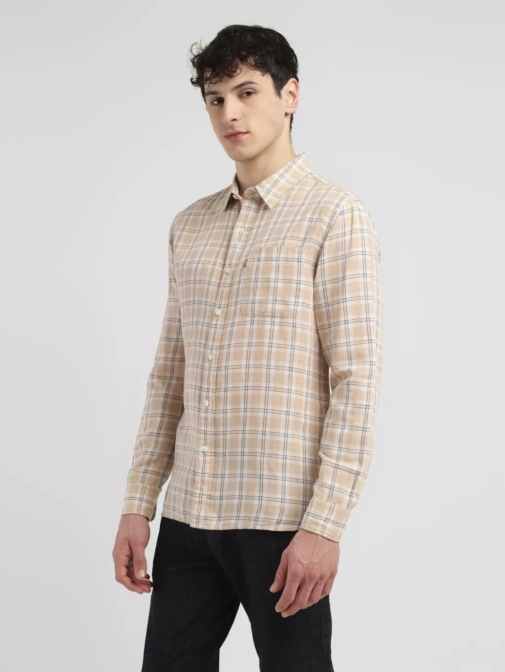 Men's Checkered Slim Fit Linen Shirt - Image 4