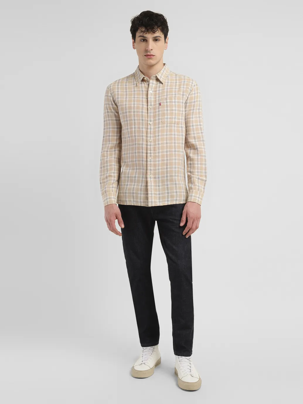 Men's Checkered Slim Fit Linen Shirt - Image 6