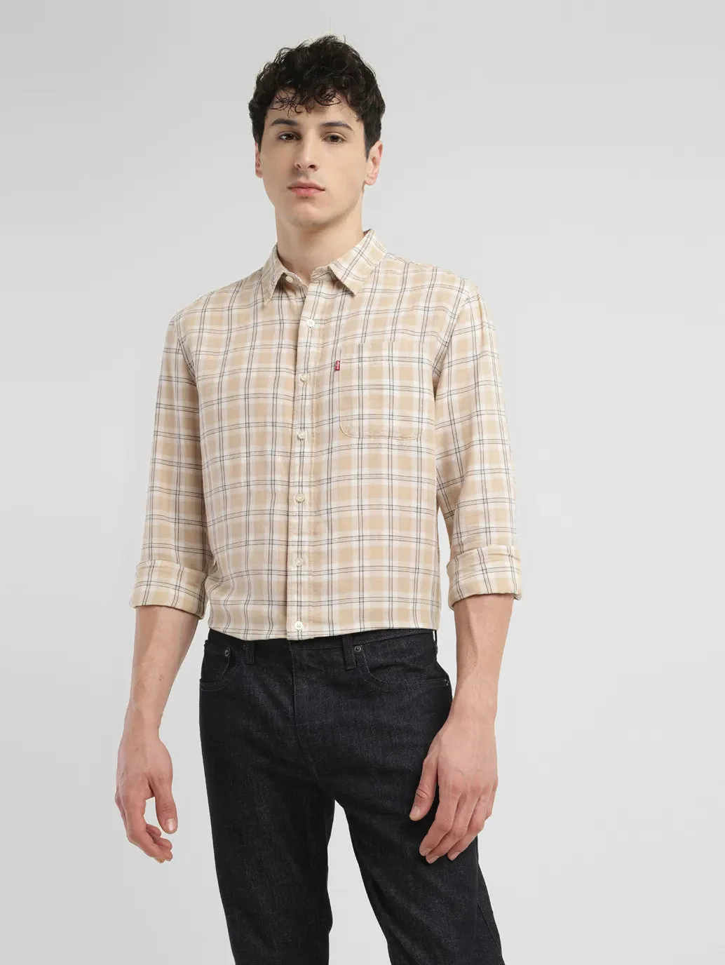 Men's Checkered Slim Fit Linen Shirt - Image 7