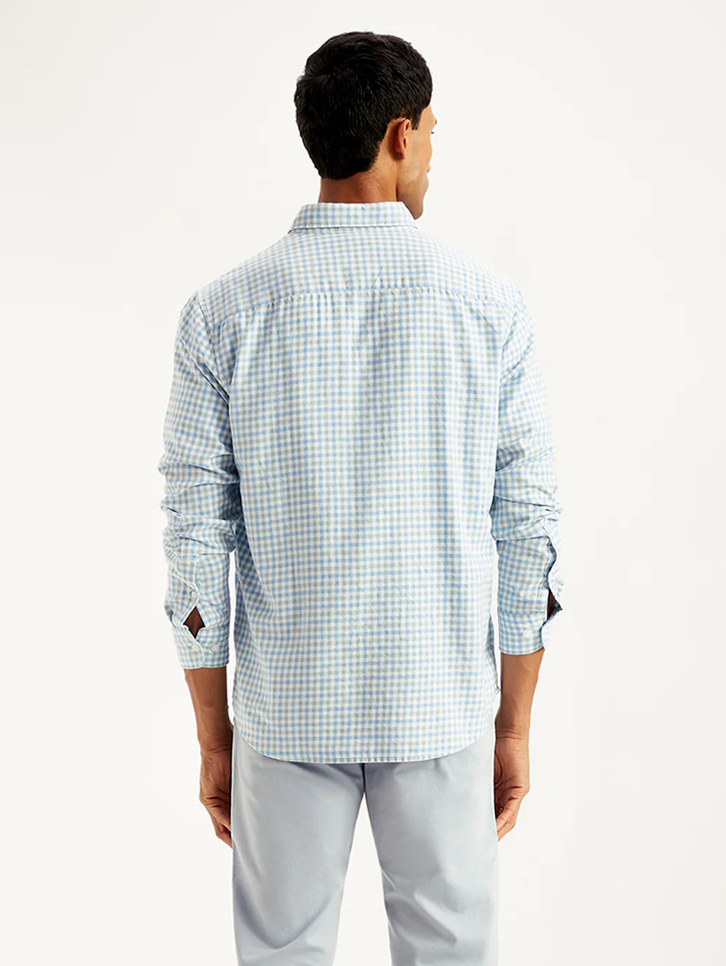 Men's Checkered Spread Collar Shirt - Image 3