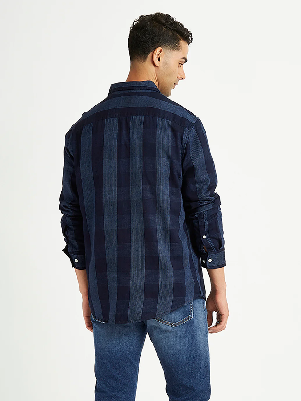 Men's Checkered Spread Collar Shirt - Image 2