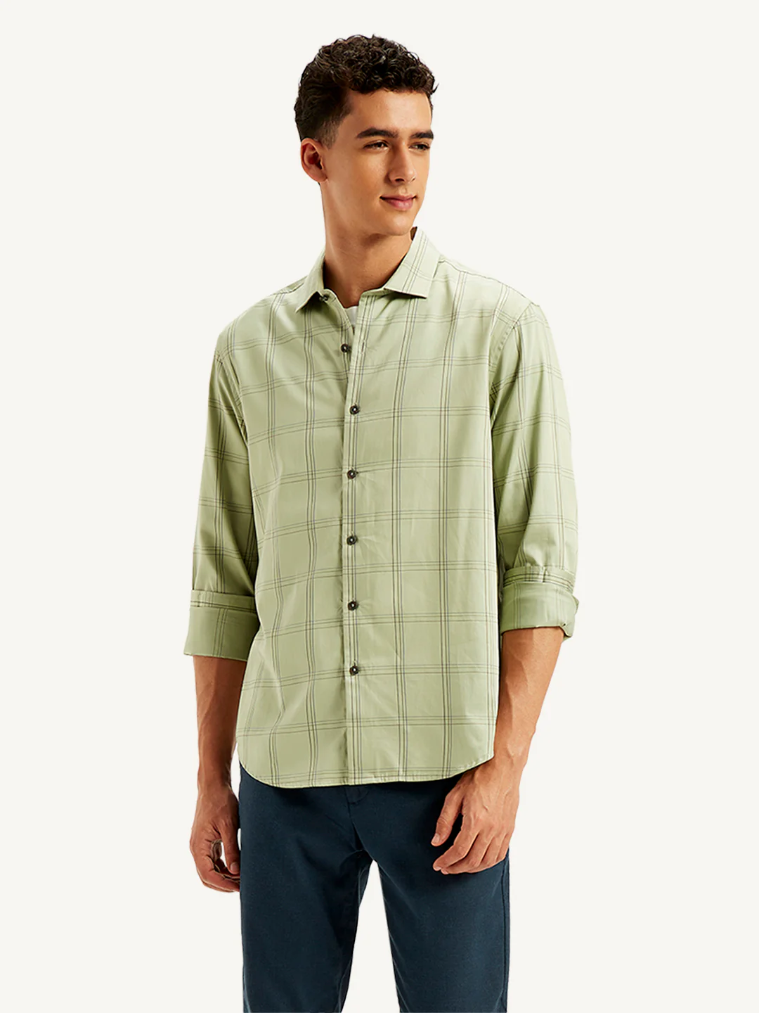 Men's Redloop Checkered Spread Collar Shirt - Image 2