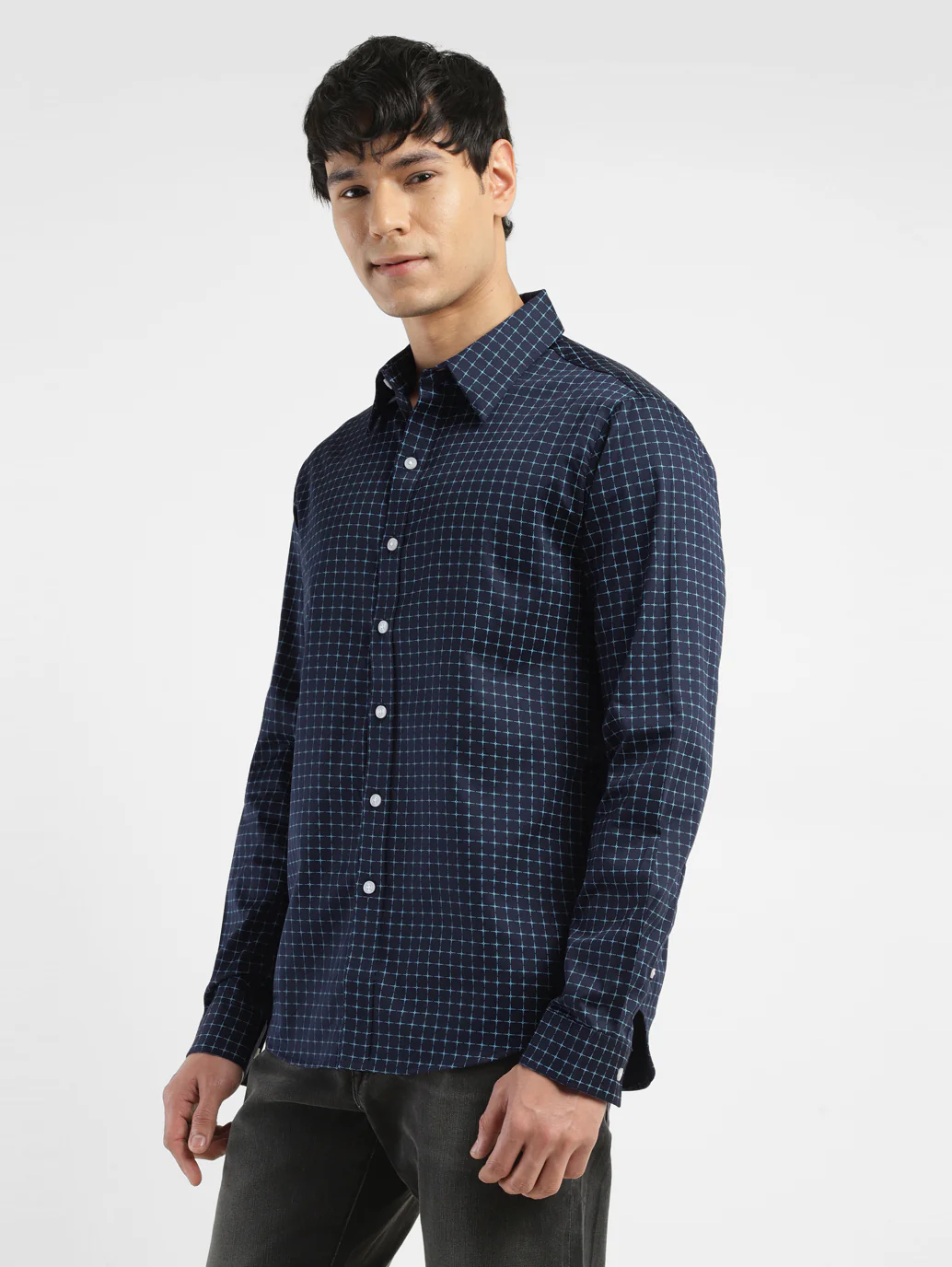 Men's Redloop Checkered Spread Collar Shirt - Image 4