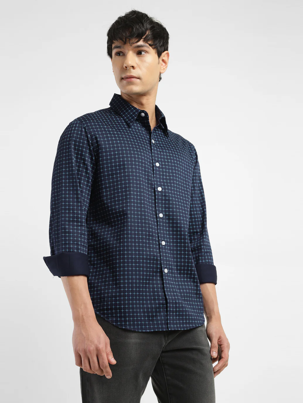 Men's Redloop Checkered Spread Collar Shirt - Image 9