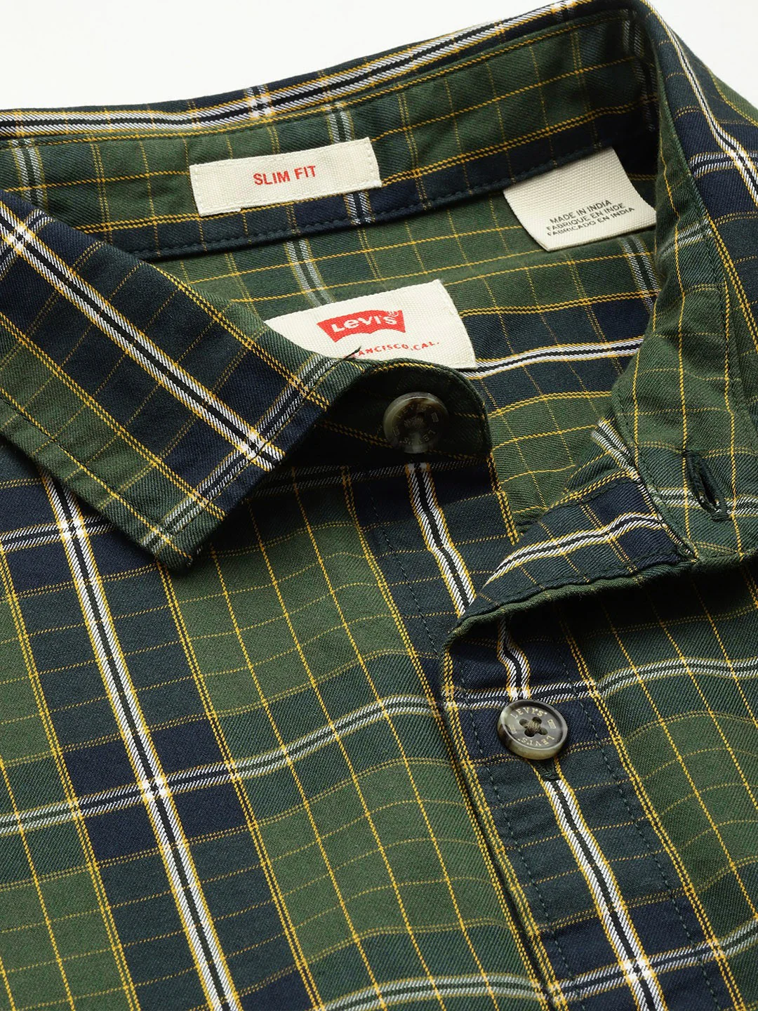 Men's Checkered Spread Collar Shirt - Image 2