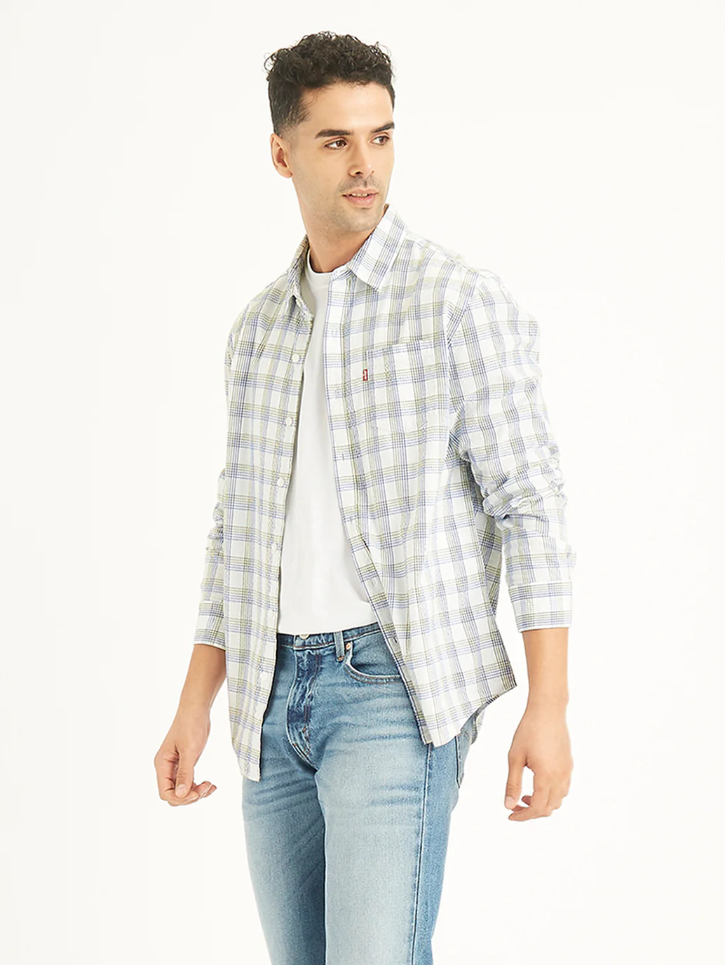Men's Checkered Spread Collar Shirt - Image 3