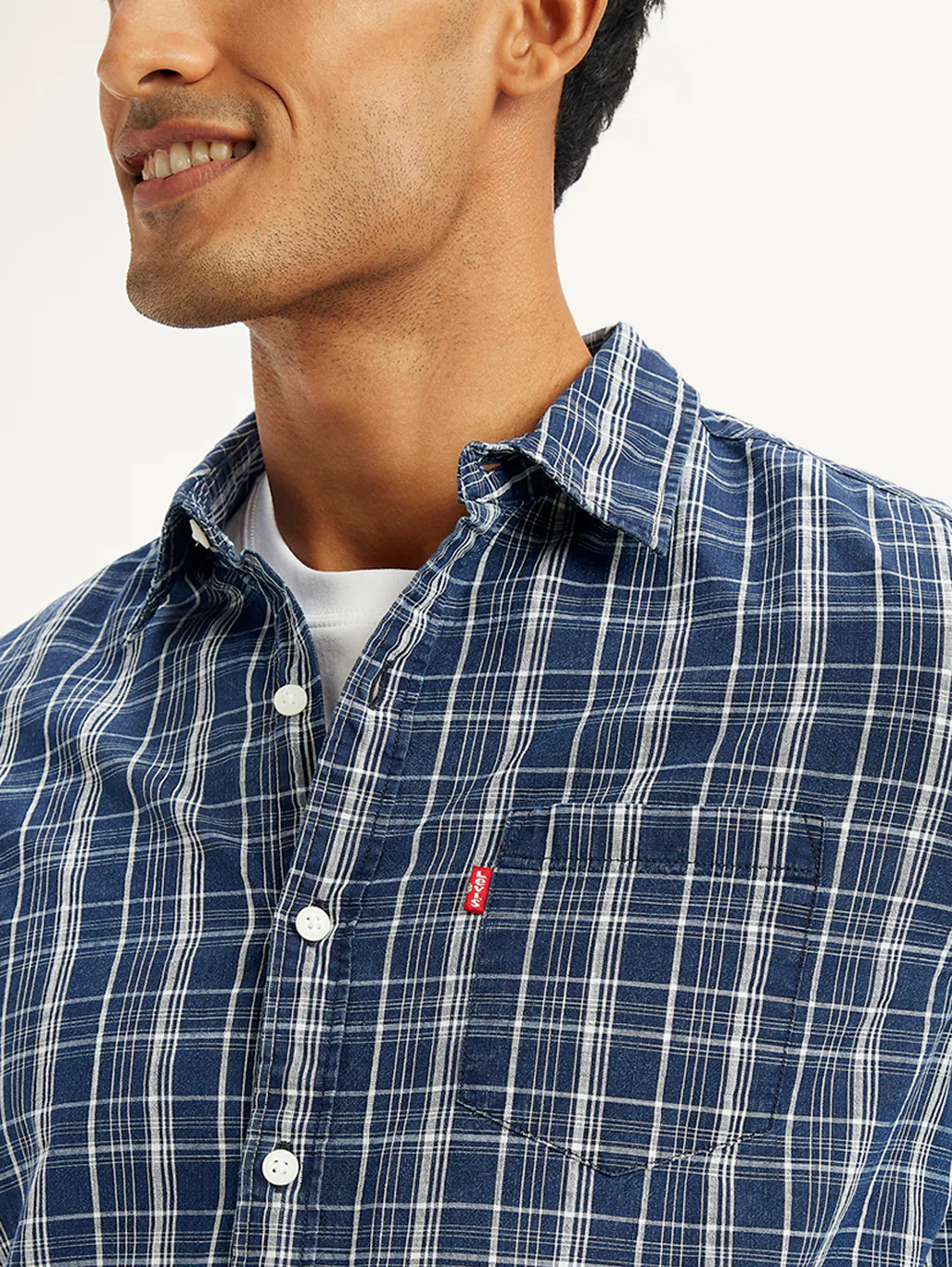 Men's Checkered Spread Collar Shirt - Image 5