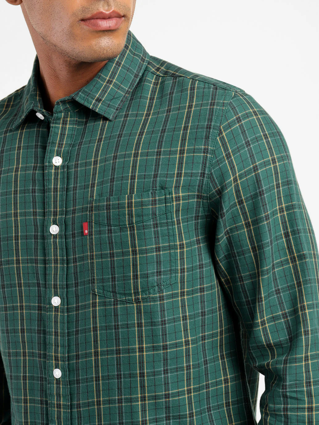 Men's Checkered Spread Collar Shirt - Image 6