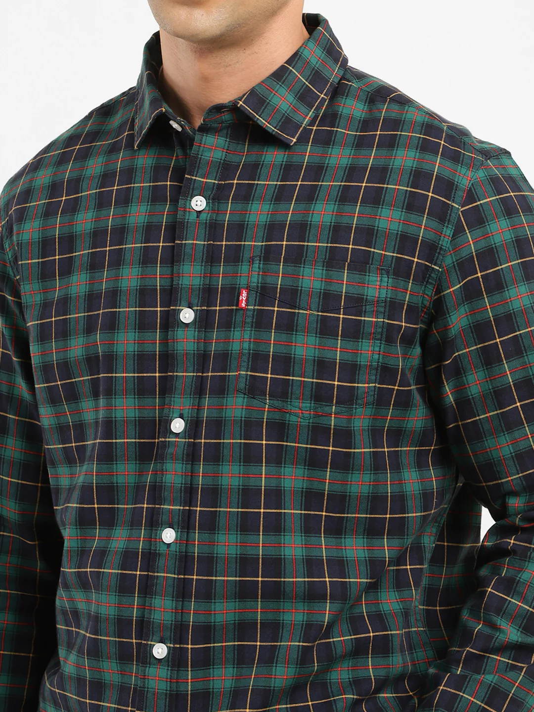 Men's Checkered Spread Collar Shirt - Image 4