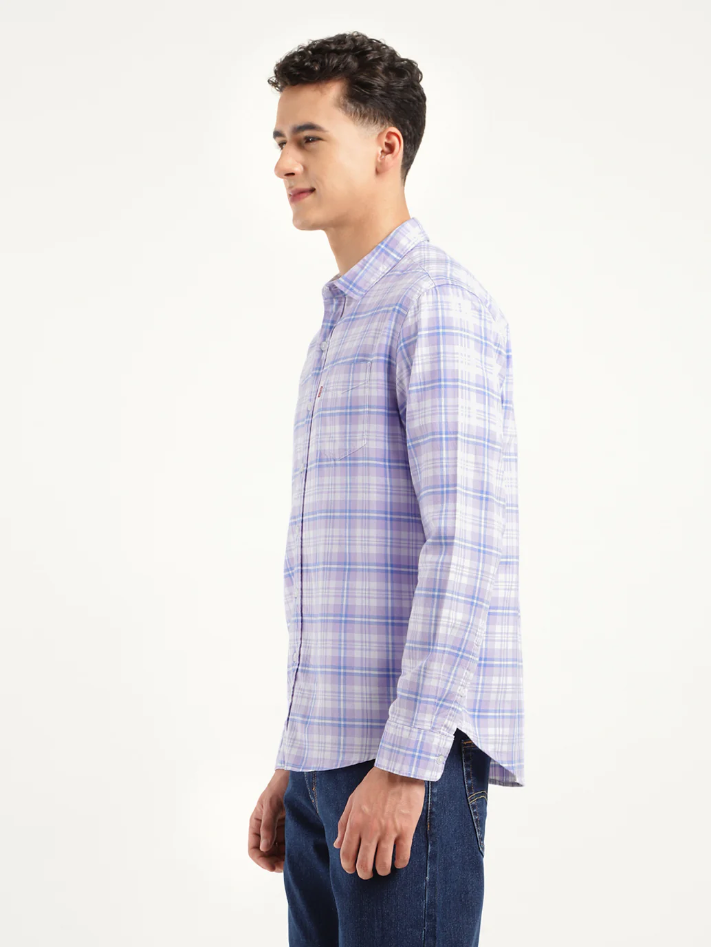 Men's Checkered Spread Collar Shirt - Image 6