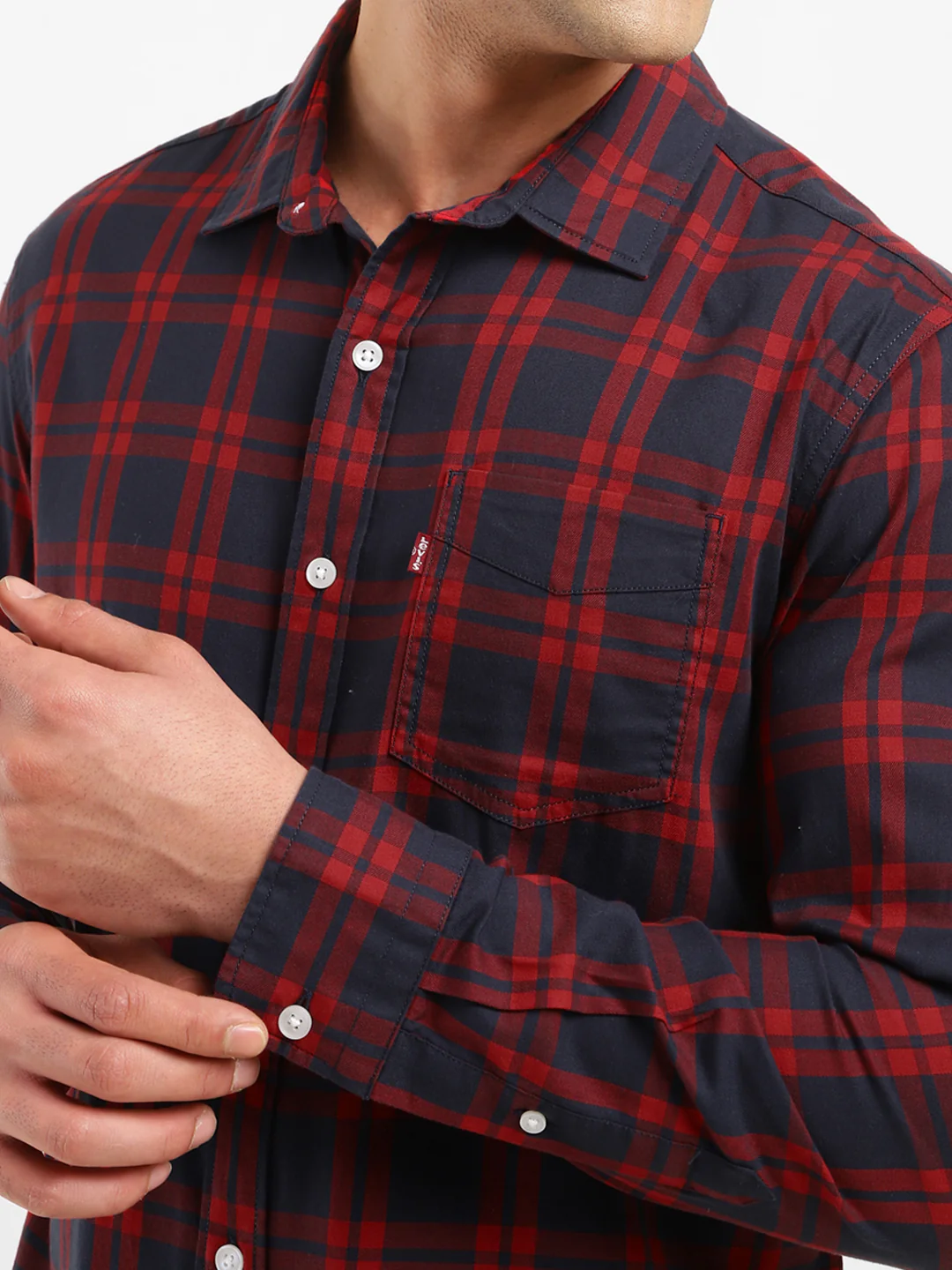 Men's Checkered Spread Collar Shirt - Image 5