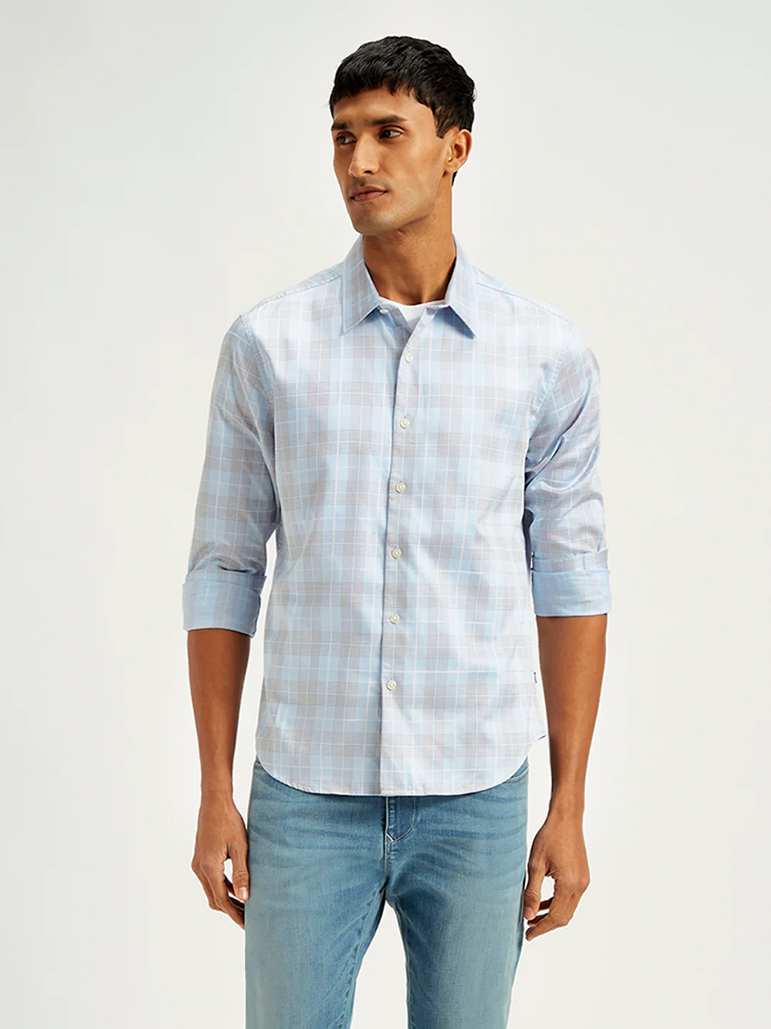Men's Redloop Checkered Spread Collar Shirt