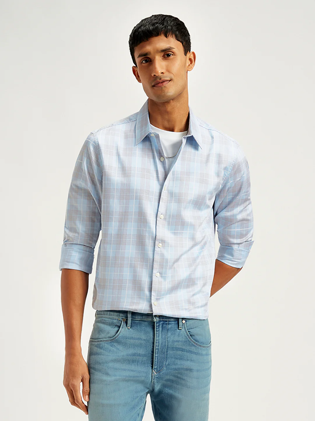 Men's Redloop Checkered Spread Collar Shirt - Image 5