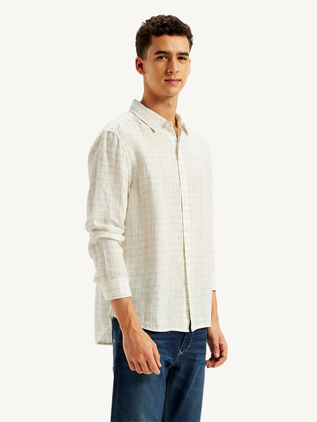 Men's Redloop Checkered Spread Collar Shirt - Image 4