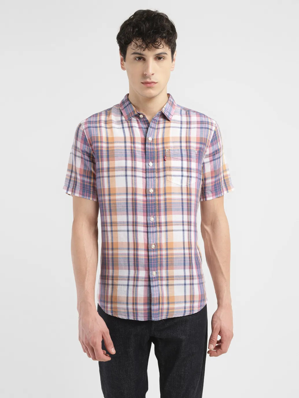 Men's Checkered Spread Slim Fit Shirt - Image 2