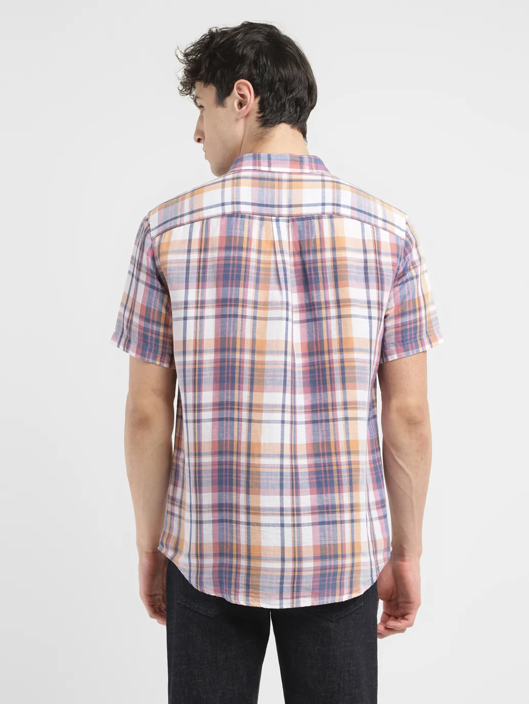 Men's Checkered Spread Slim Fit Shirt - Image 3