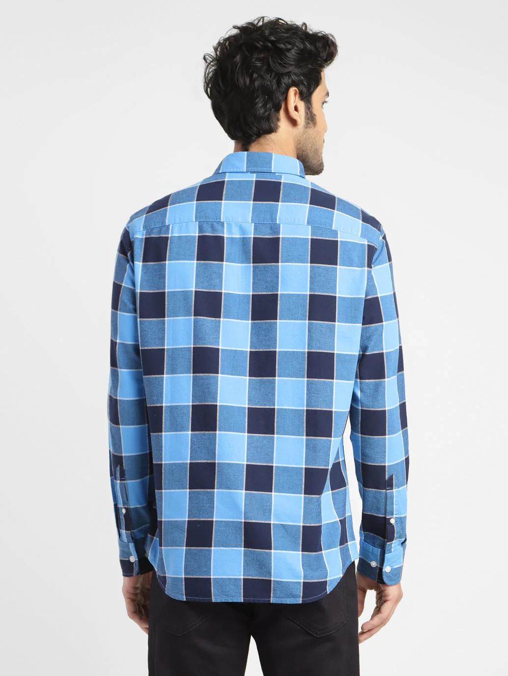 Men's Checkered Spread Collar Shirt - Image 3