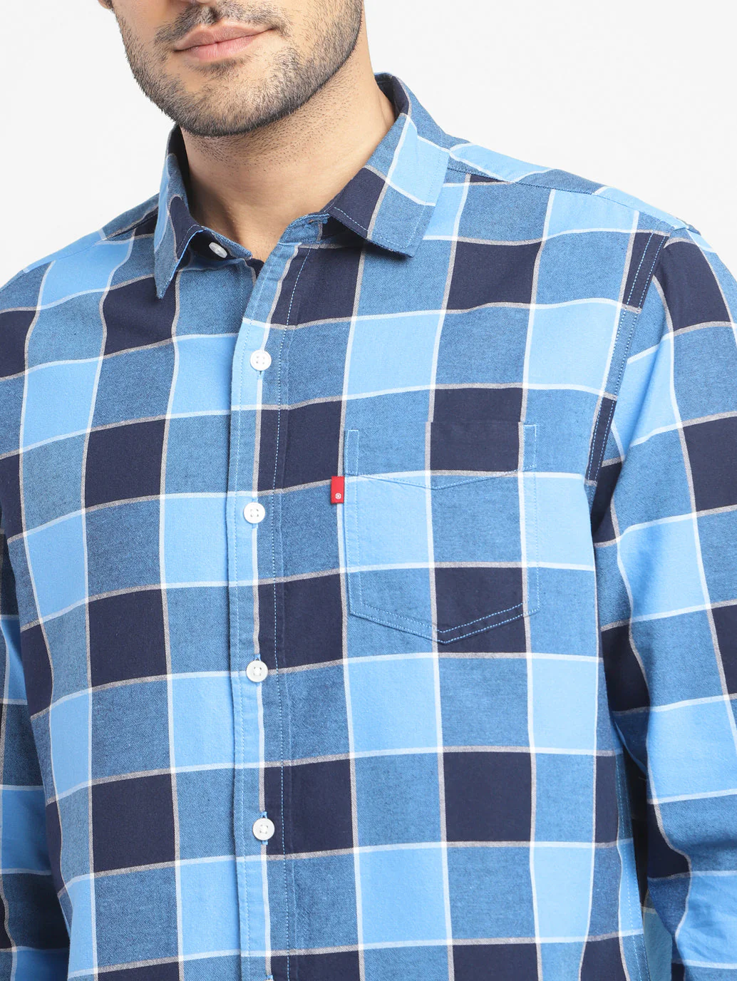 Men's Checkered Spread Collar Shirt - Image 5