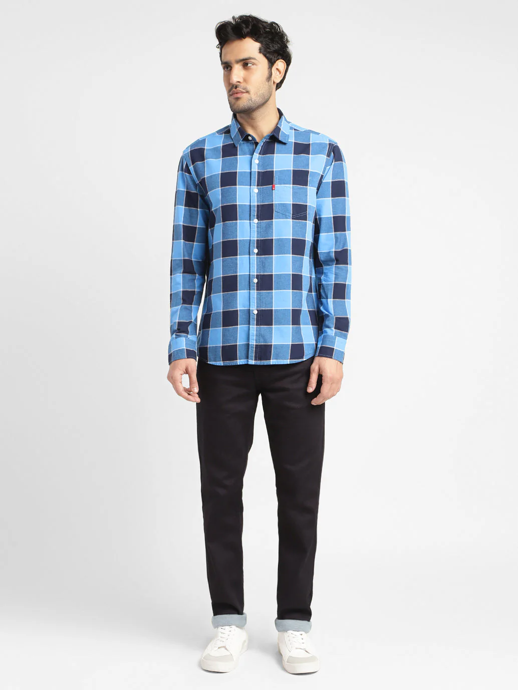 Men's Checkered Spread Collar Shirt - Image 6