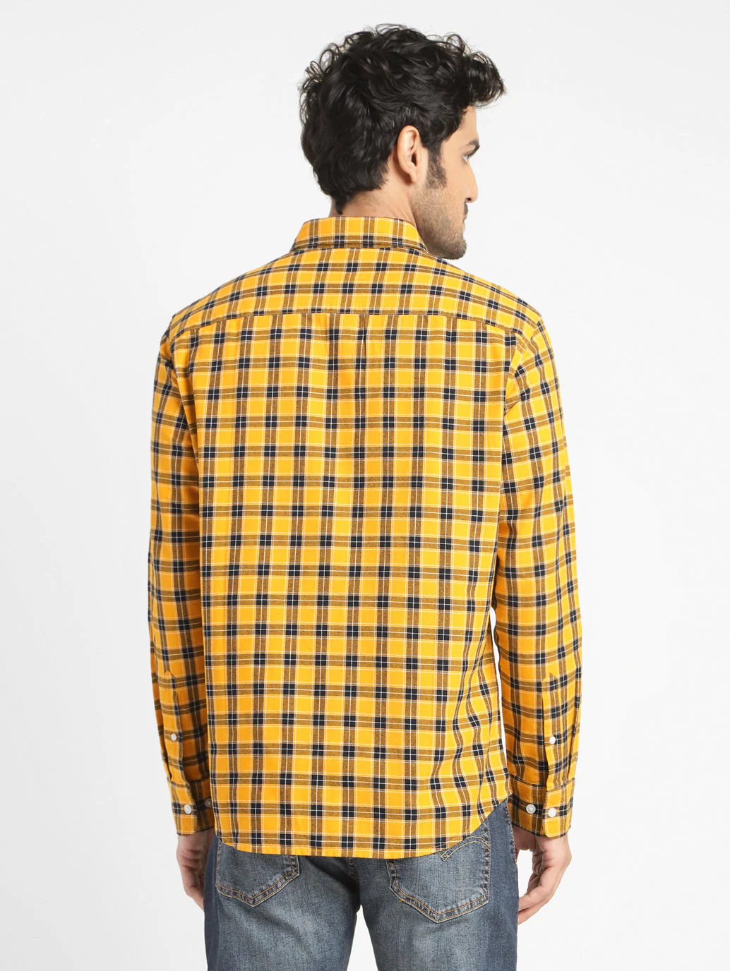 Men's Checkered Spread Collar Shirt - Image 3