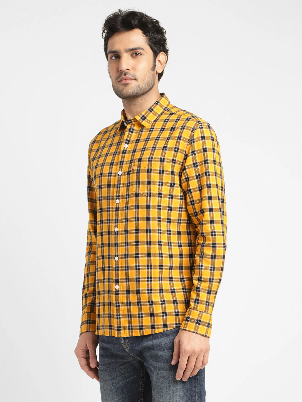 Men's Checkered Spread Collar Shirt - Image 4