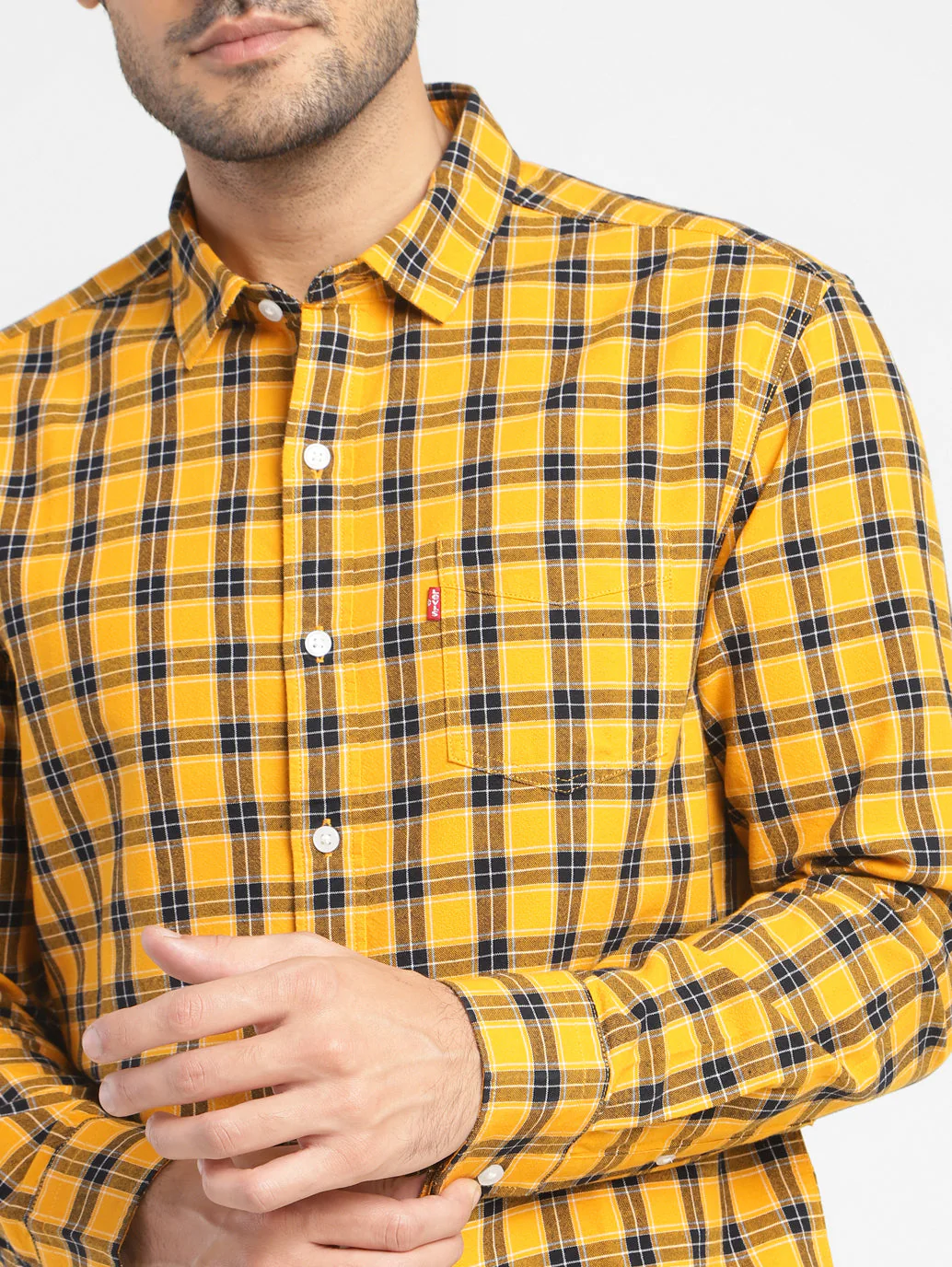 Men's Checkered Spread Collar Shirt - Image 5