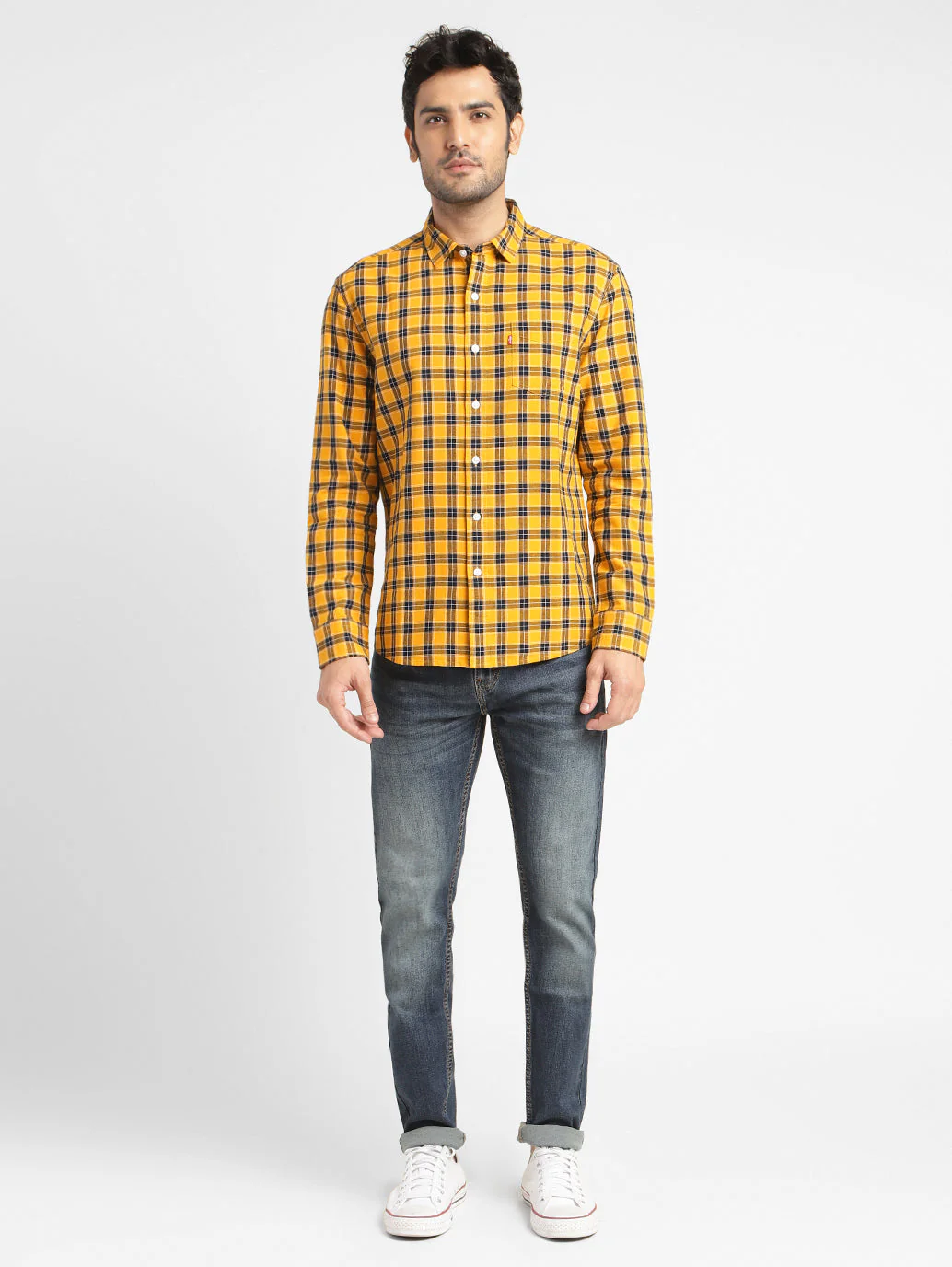 Men's Checkered Spread Collar Shirt - Image 6