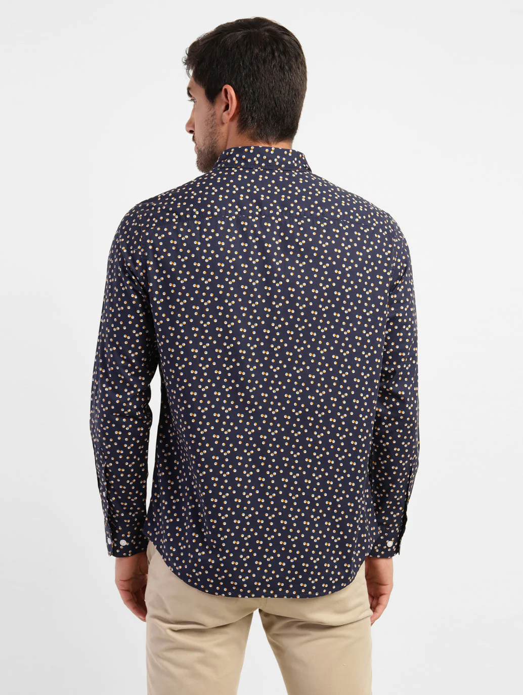 Men's Geometric Print Spread Collar Shirt - Image 3