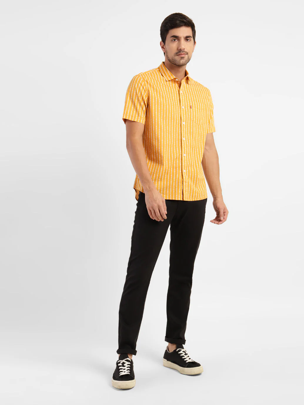 Men's Striped Spread Collar Shirt - Image 5