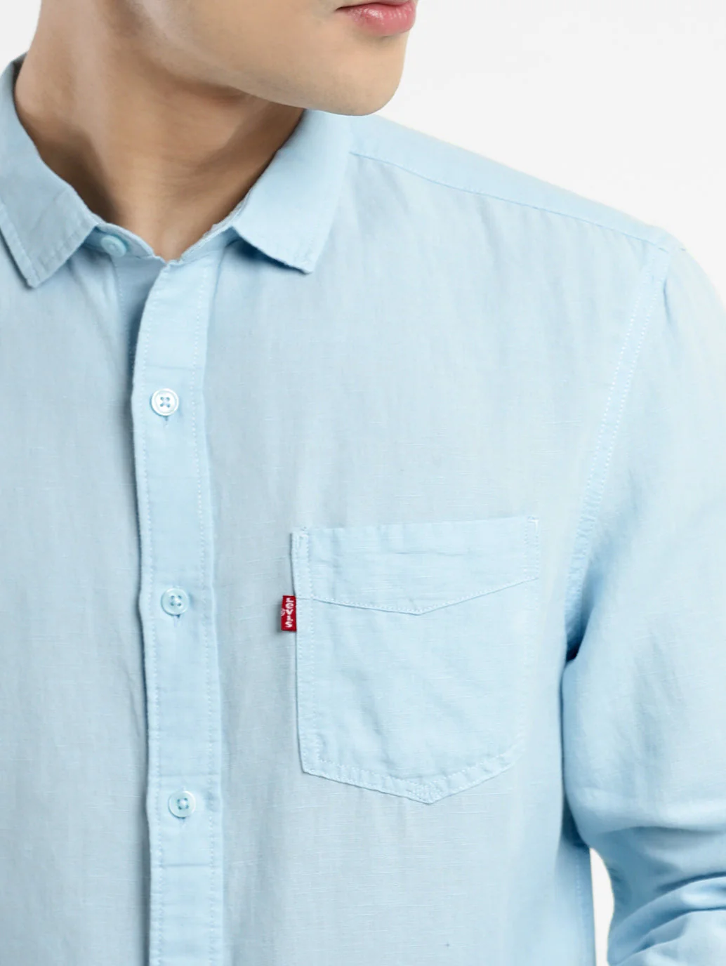 Men's Solid Spread Collar Shirt - Image 6