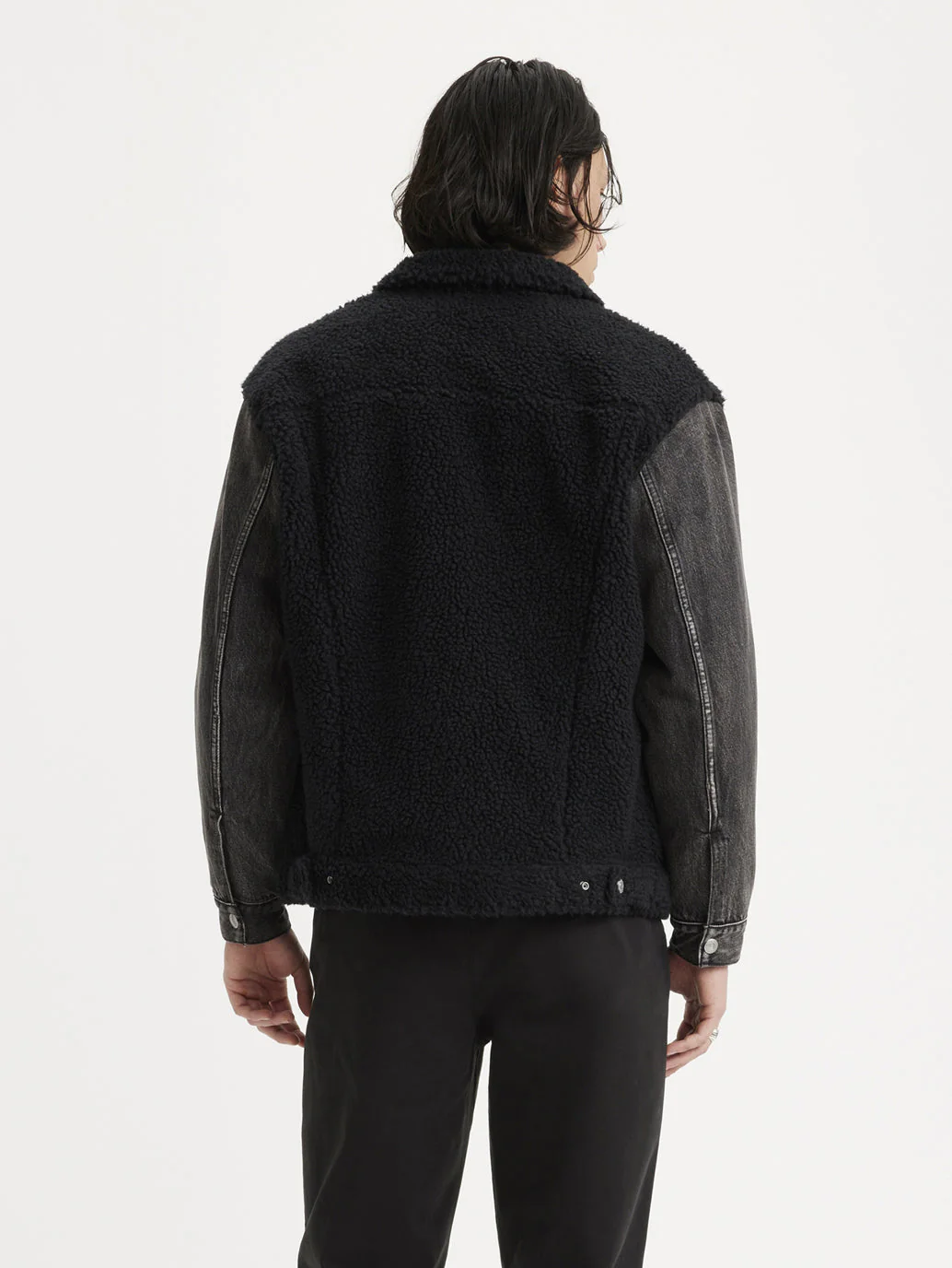 Men's Colorblock Black Collar Neck Tailored Jacket - Image 4