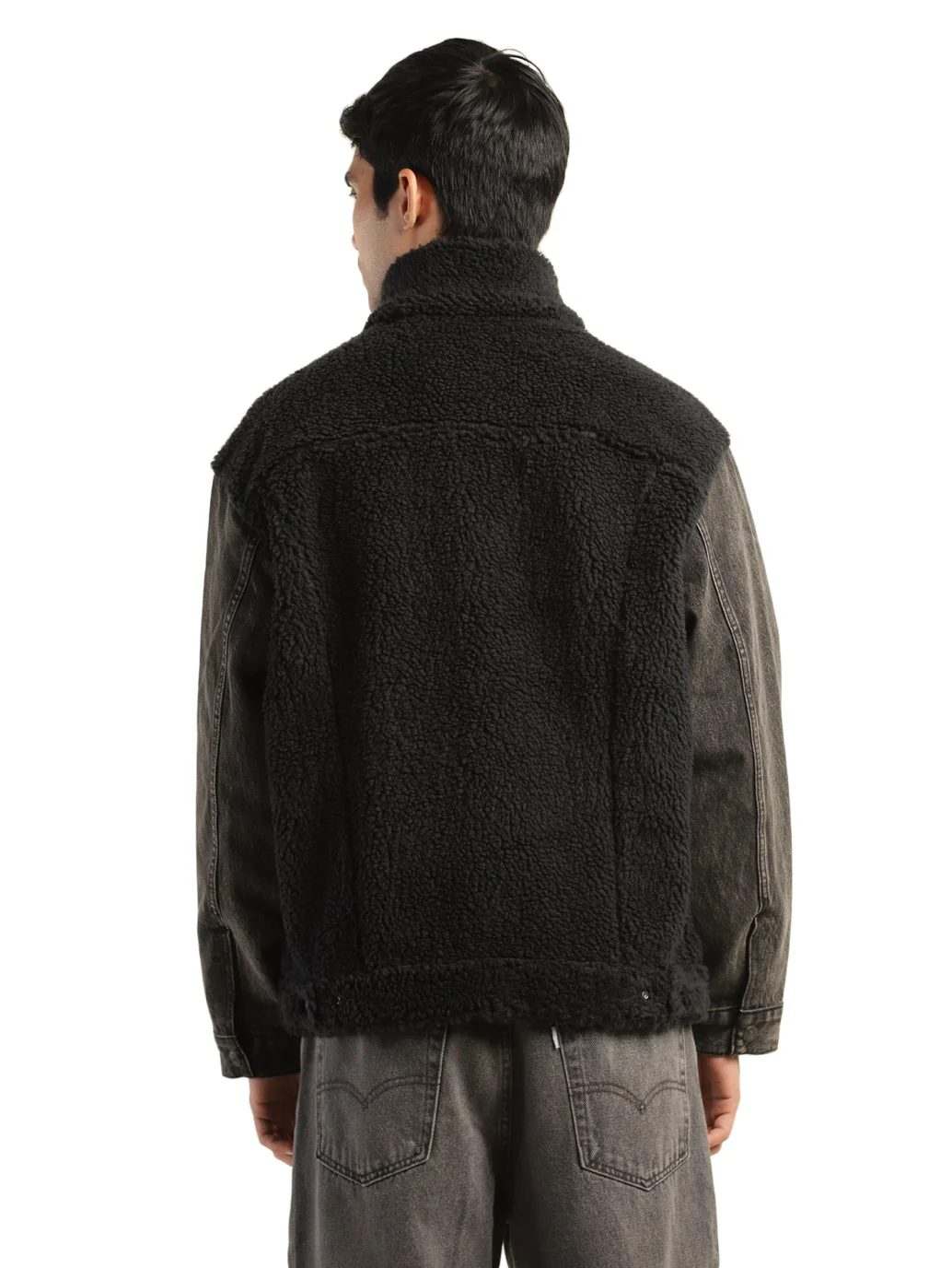 Men's Colorblock Black Collar Neck Tailored Jacket - Image 5