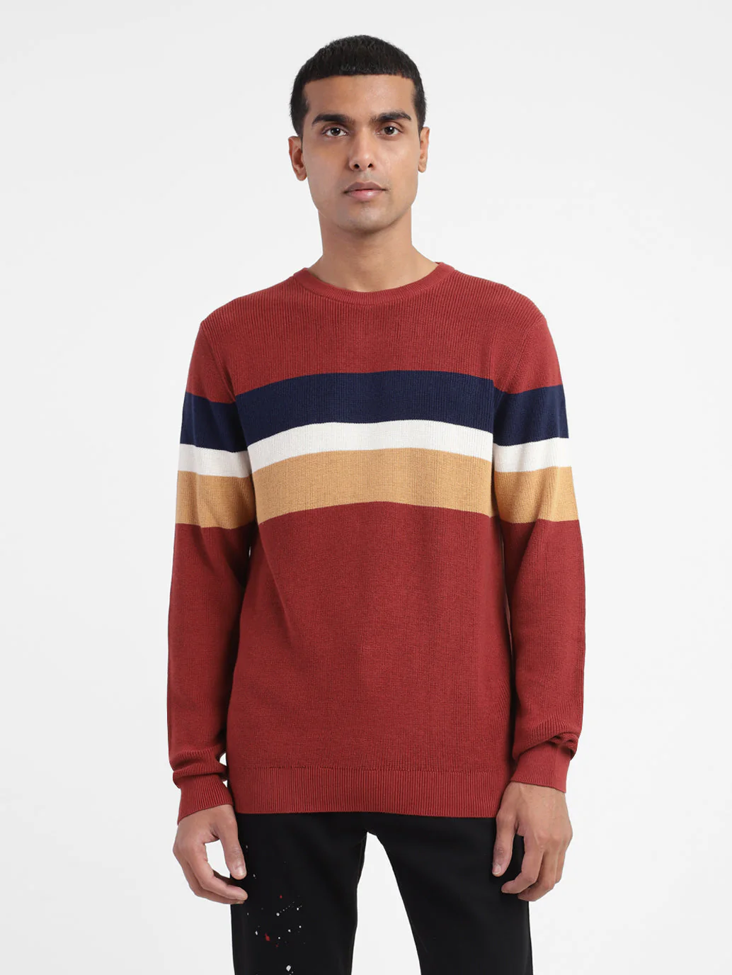 Men's Colorblock Crew Neck Sweater