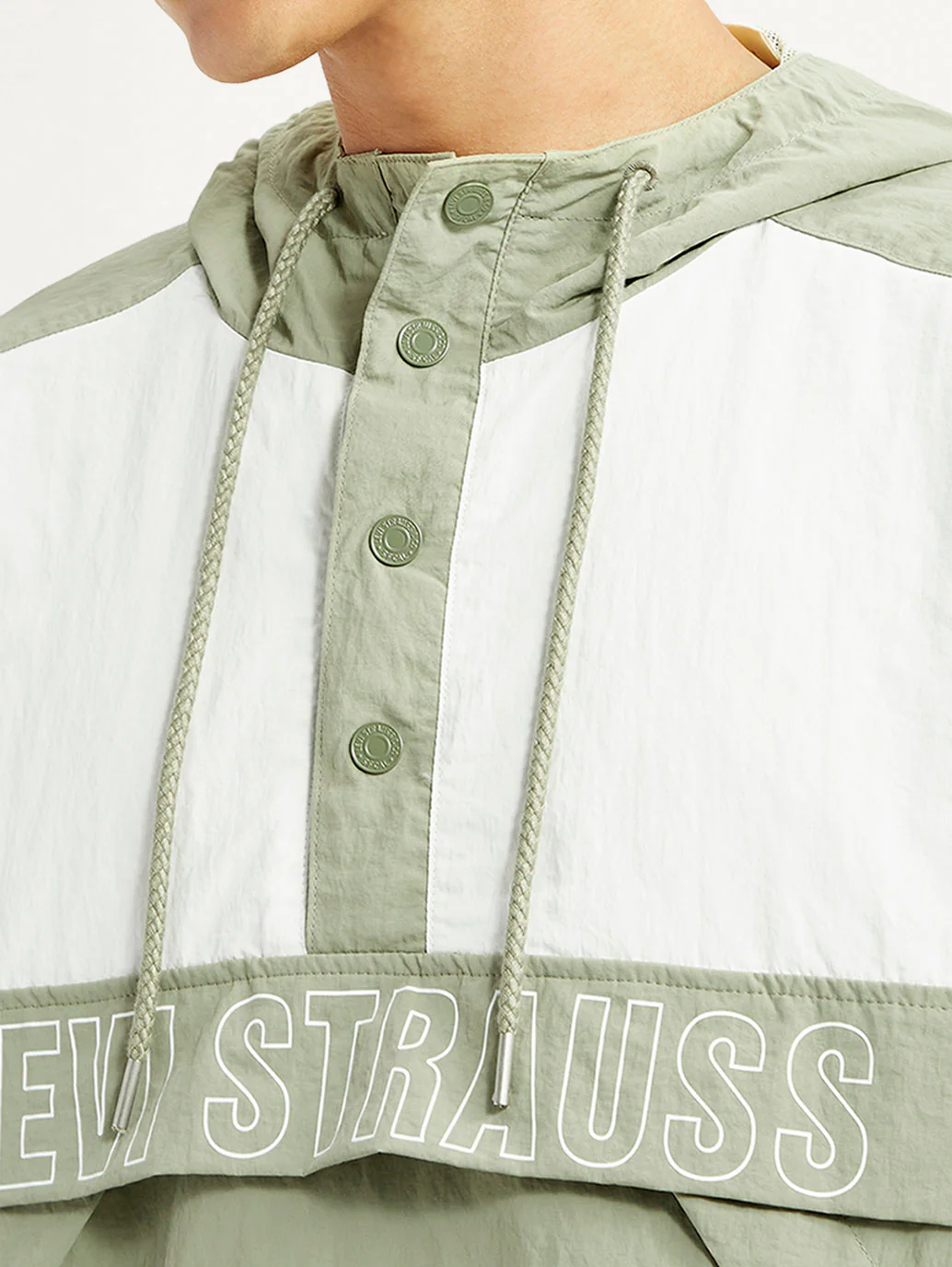 Men's Colorblock Green Windcheater Jacket - Image 5