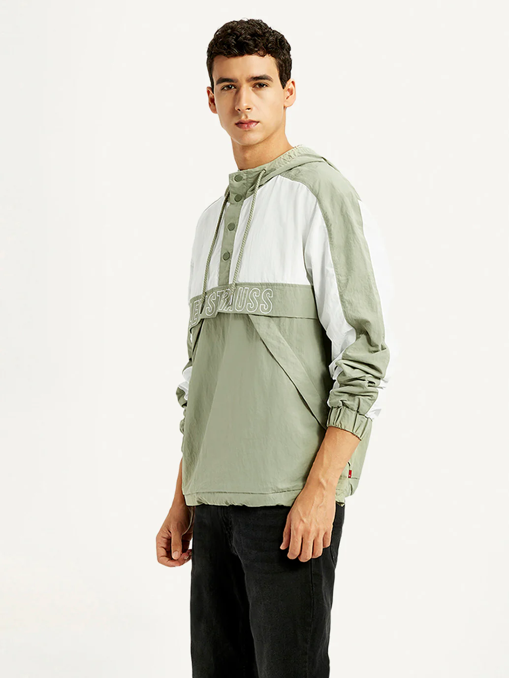 Men's Colorblock Green Windcheater Jacket - Image 6