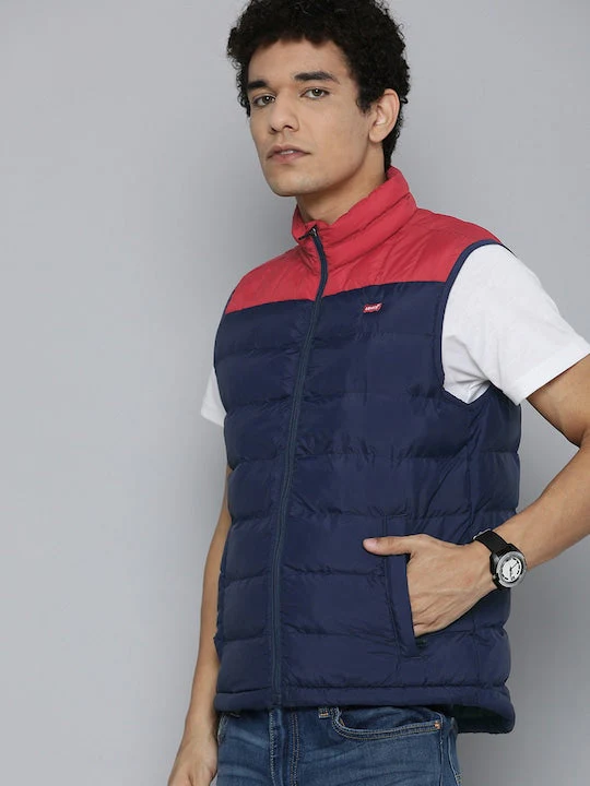 Men's Colorblock High Neck Jacket - Image 2