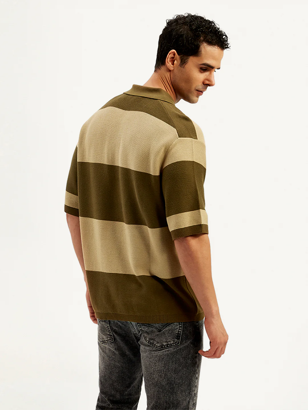 Men's Colorblock Loose Fit Polo T-Shirt - Image 2