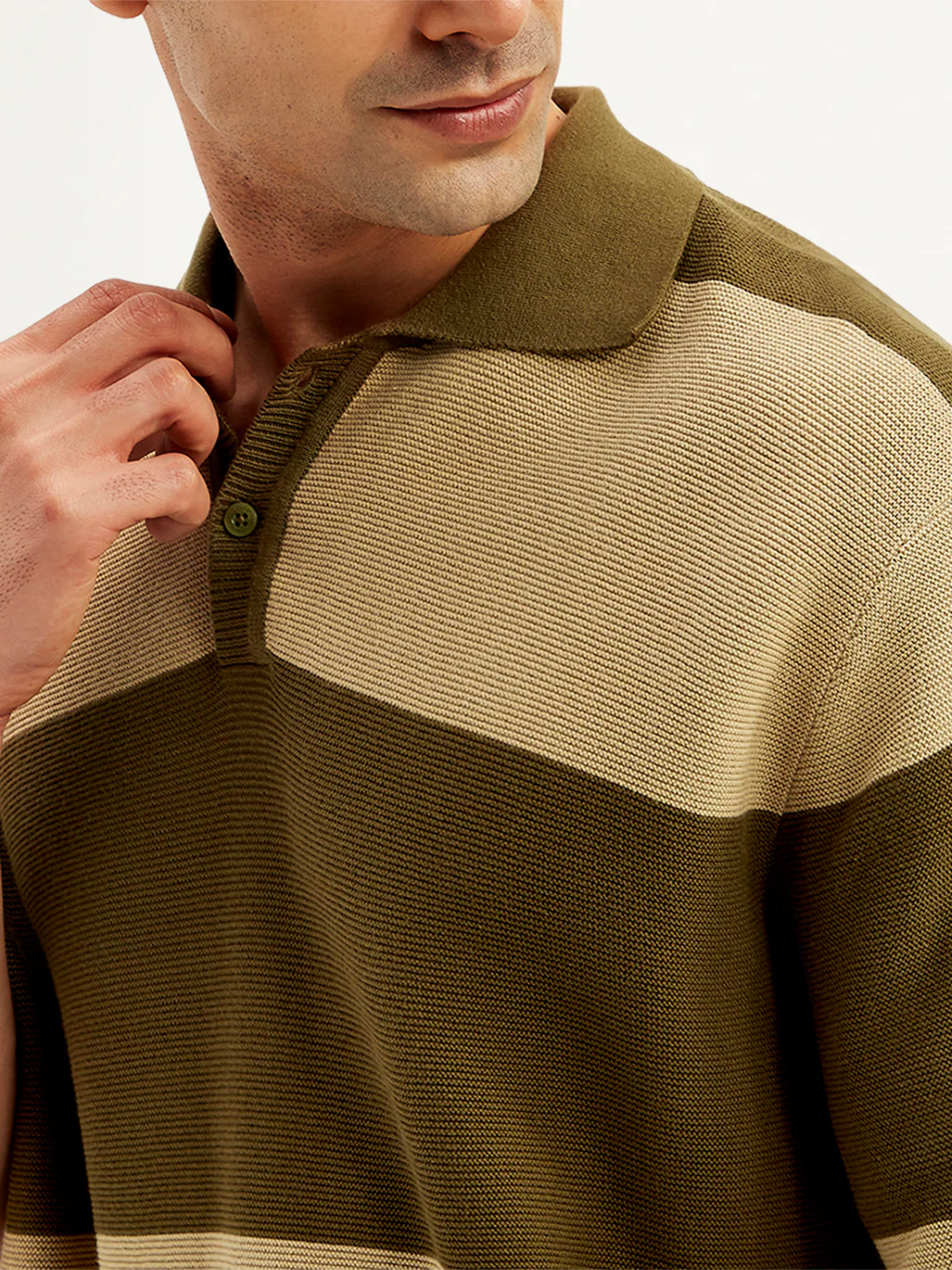Men's Colorblock Loose Fit Polo T-Shirt - Image 4