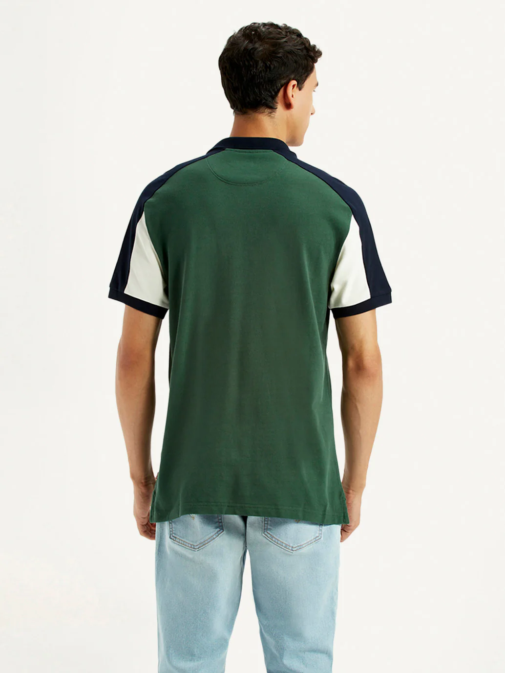 Men's Colorblock Multi Color Slim Fit Polo T-shirt - Image 2