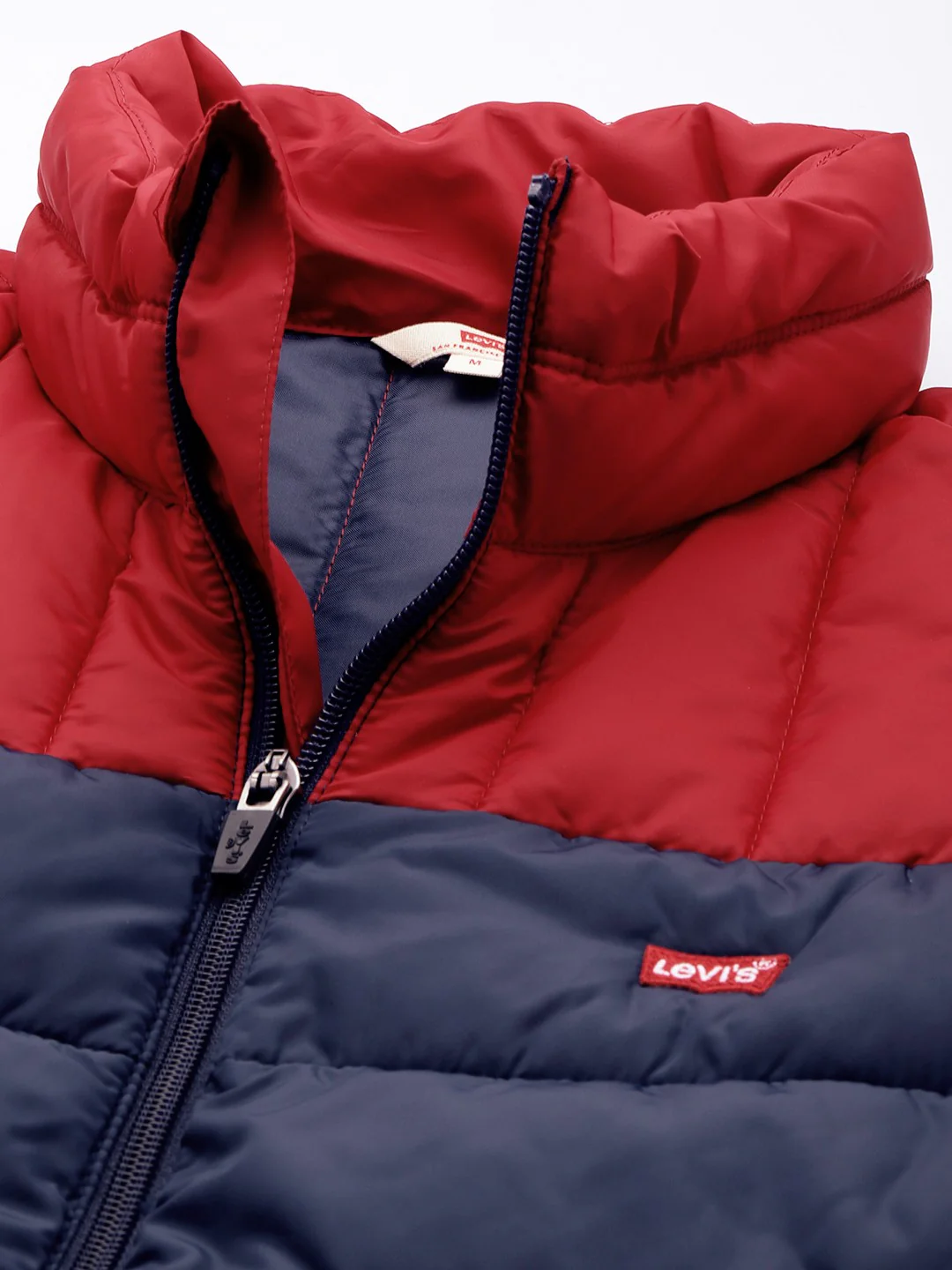 Men's Colorblock Navy High Neck Jacket - Image 4