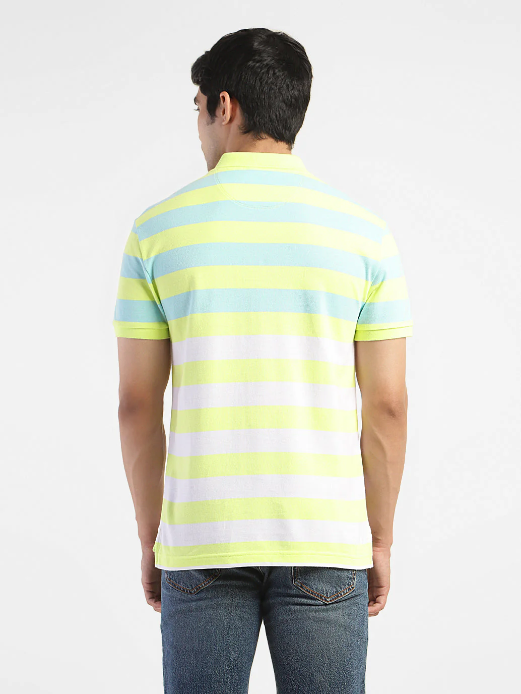 Men's Colorblock Polo T-shirt Yellow - Image 3