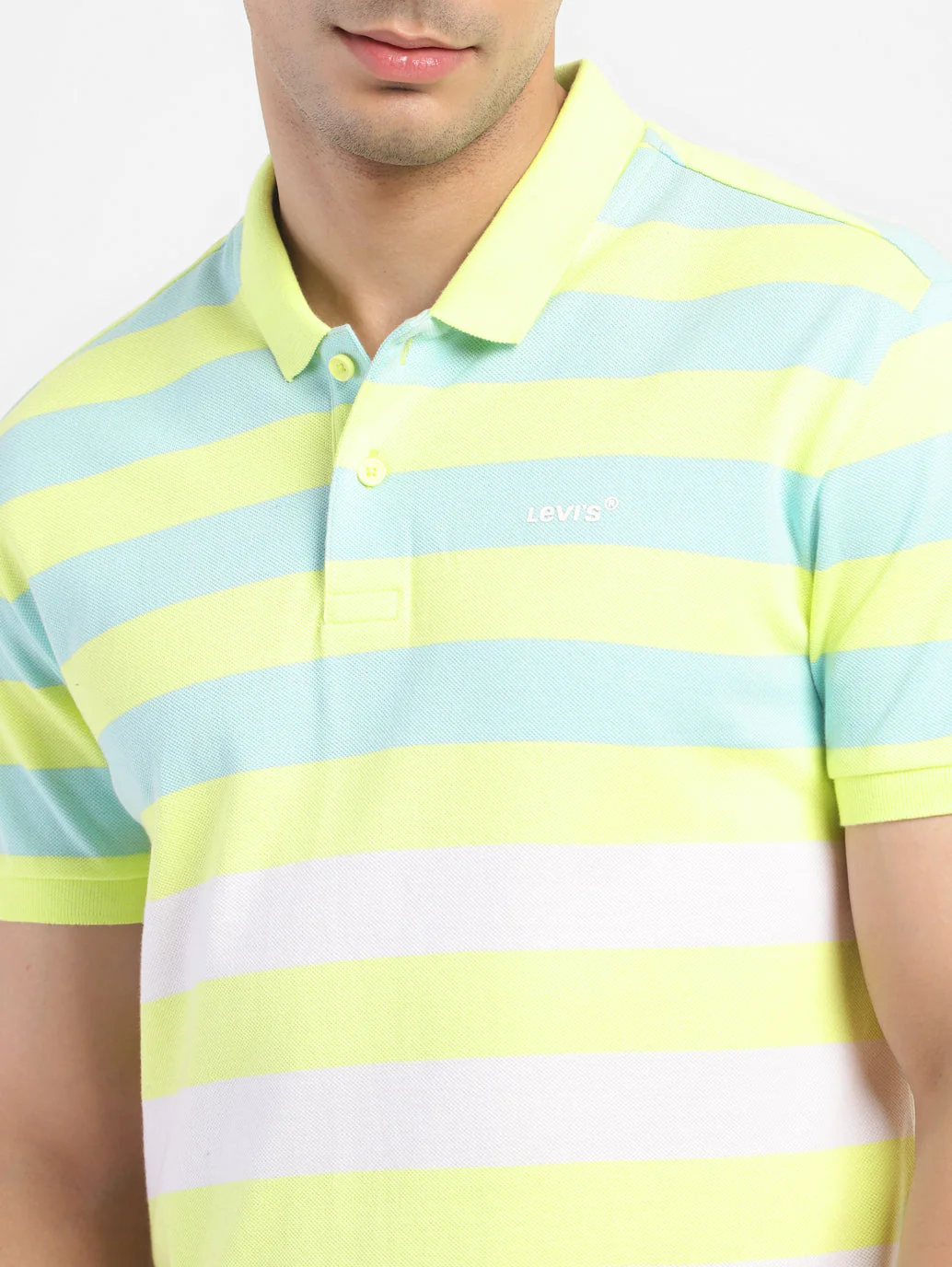 Men's Colorblock Polo T-shirt Yellow - Image 6