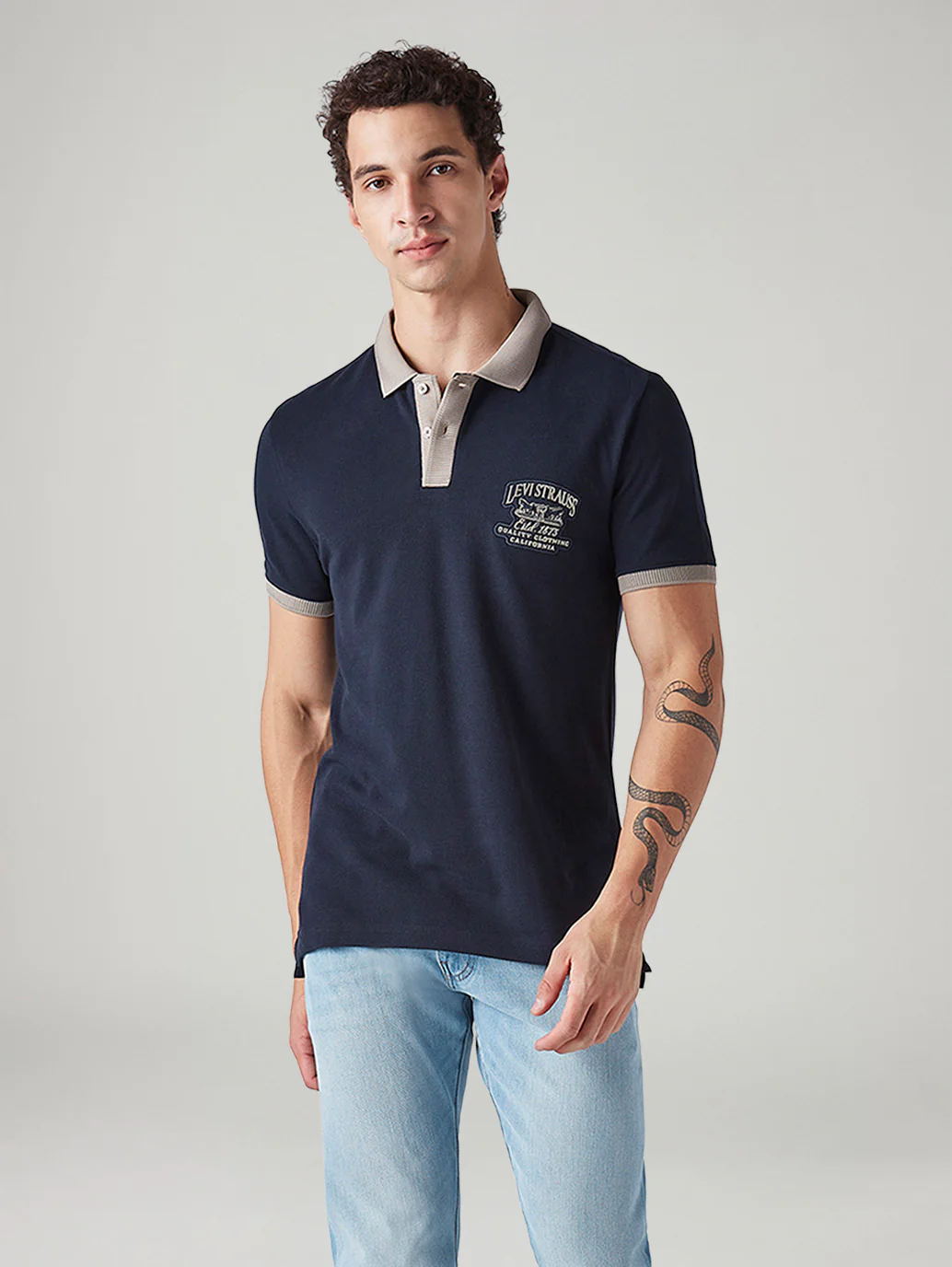Men's Colorblock Slim Fit Pique Polo T-Shirt - Image 5